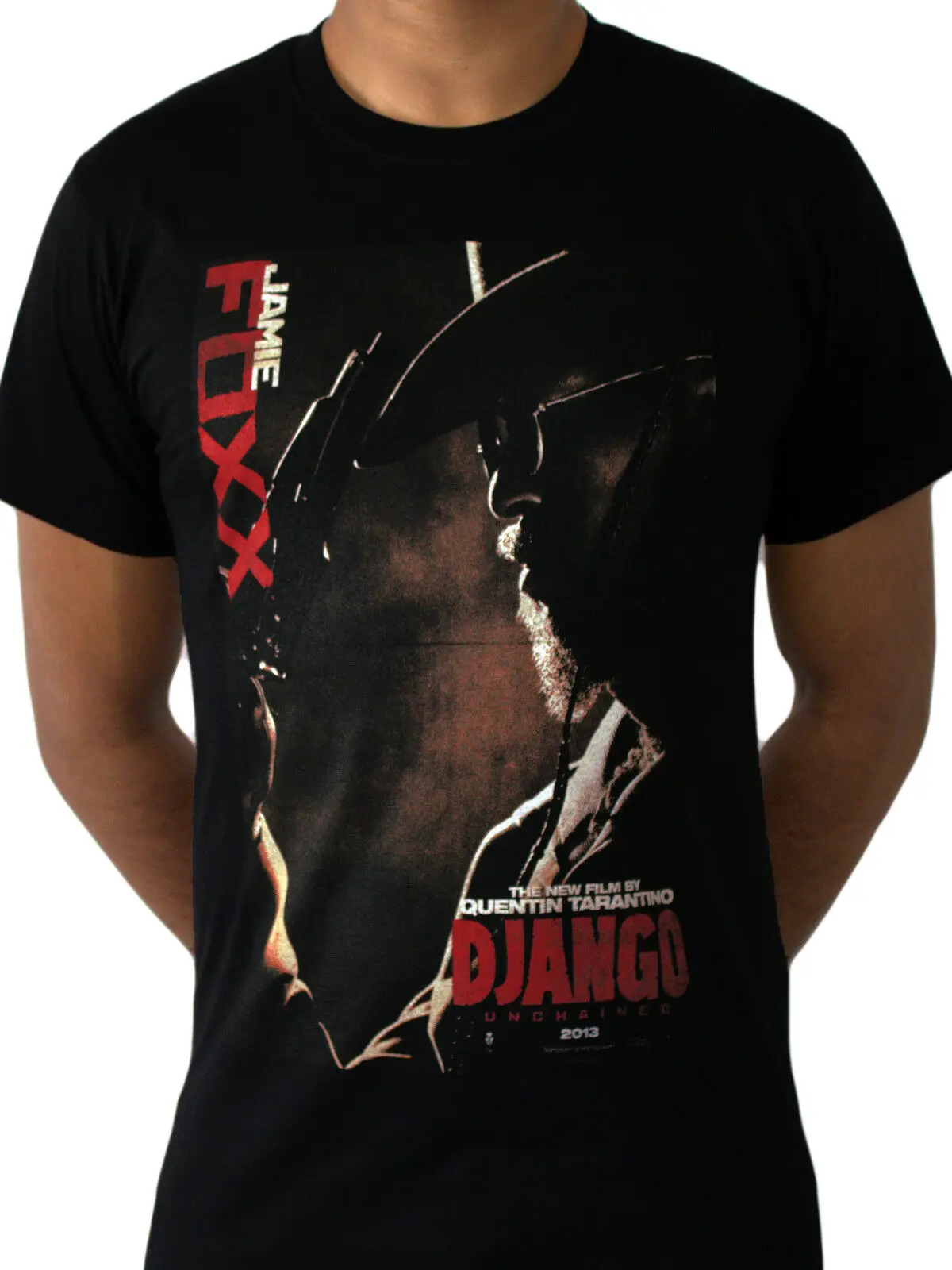 Django Unchained Jamie Foxx Movie Poster Tarantino Черная Мужская футболка с принтом в подарок стиле
