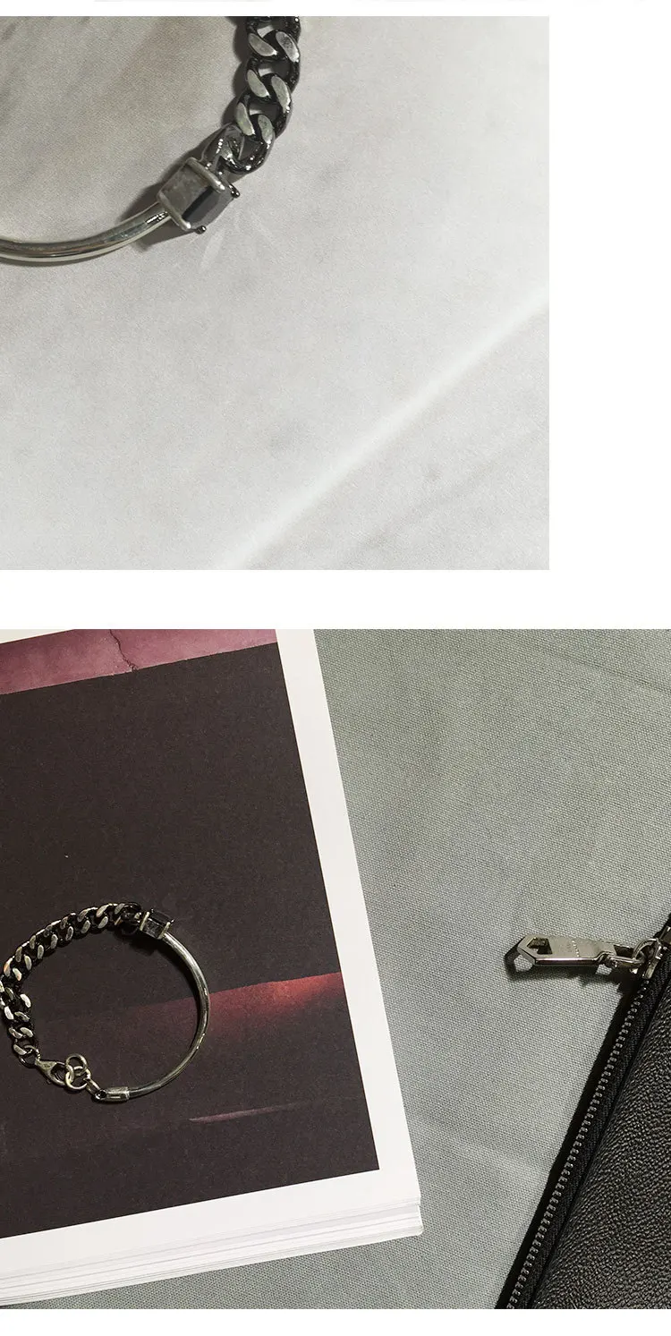 925 пробы Серебряные ювелирные изделия Винтаж квадратный черный агат браслет-цепочка