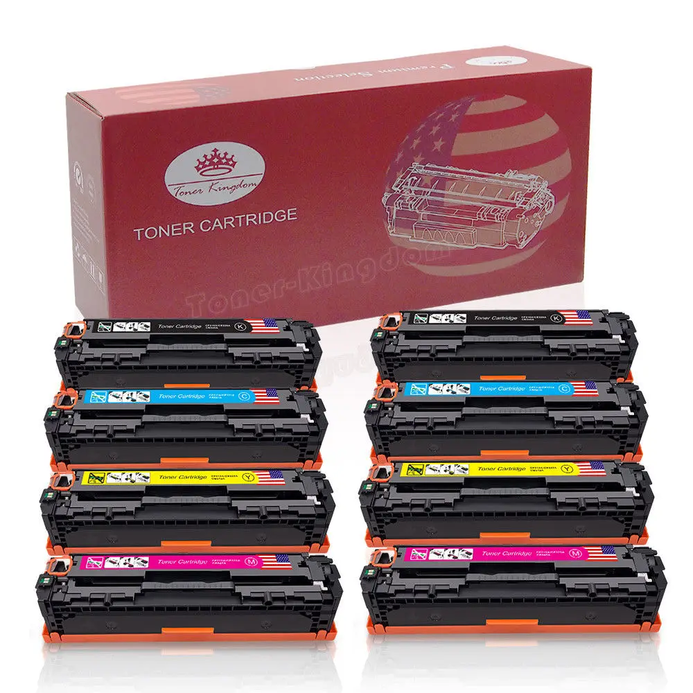 

TONER KINGDOM 8pc CF210 Toner Cartridge Set CF210A CF210X CF211A CF212A CF213A 131 For HP Laserjet Pro 200 M276nw M251nw Printer