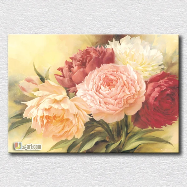 

Big red flower suitable for modern white home wall canvas flower prints oil painting for home decoration