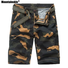 Горные летние мужские повседневные шорты, прямые камуфляжные модные хлопковые шорты с карманами по колено, мужские шорты SA660