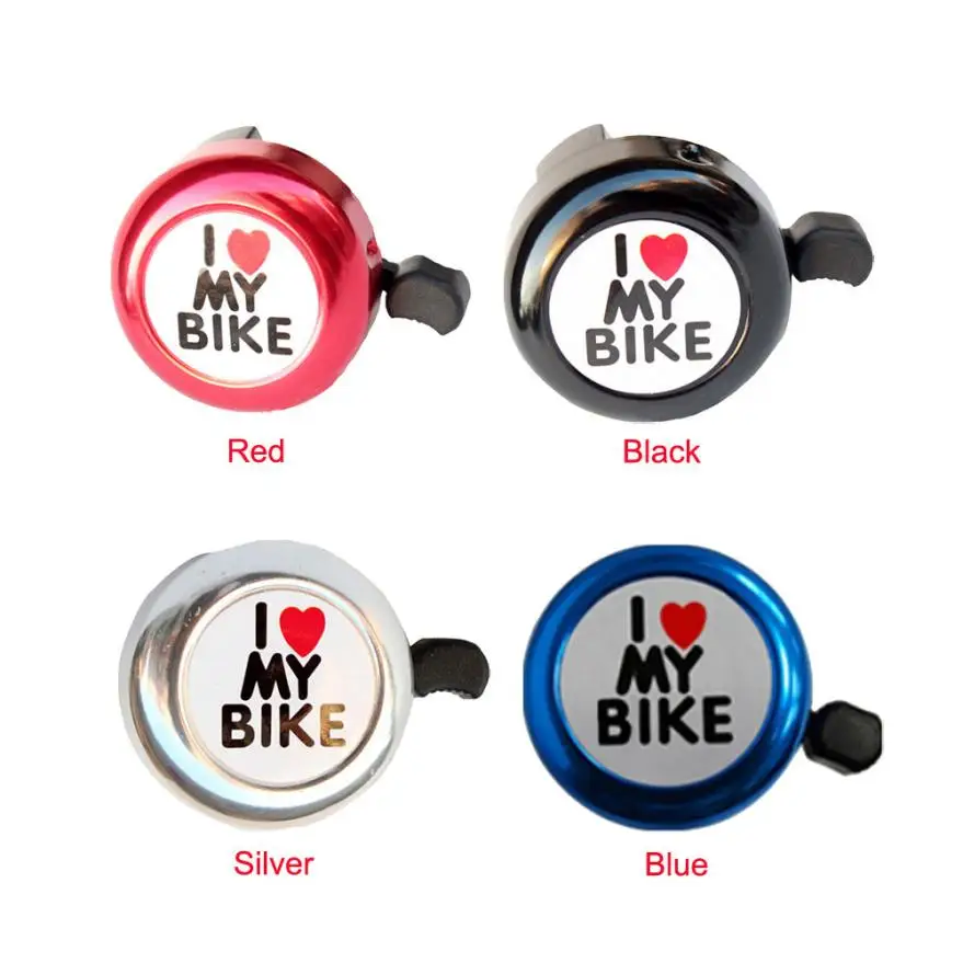 New Metal Bicycle Horn Ring Bell I Love My Bike Warning Bell Safety Accessories