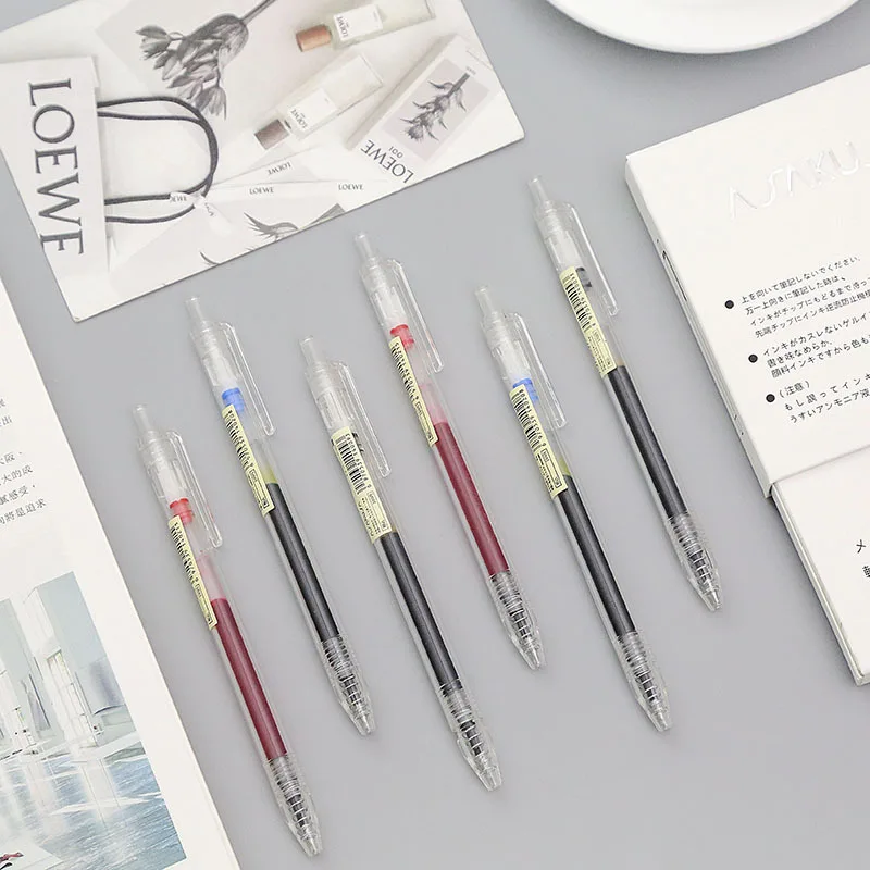 

10pcs/lot Japanese minimalist stationery black simple student gel pen 0.5 mm fountain pen office student signature water pen