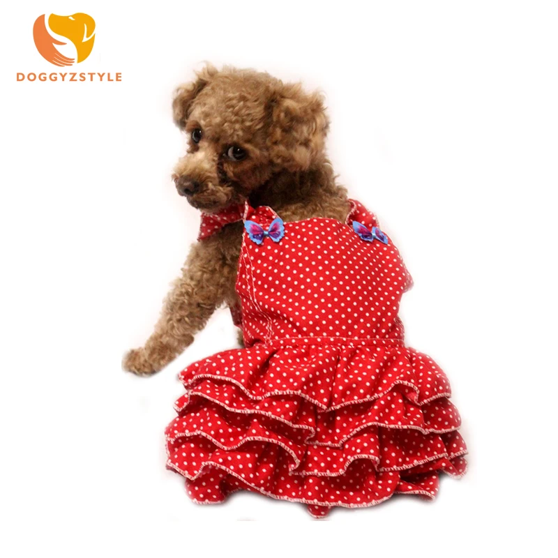 

Cute Dog Cat Clothes for Small Medium Dogs Wedding Dot Dress Skirt Summer Luxury Princess Bowknot Dress Pet Clothes DOGGYZSTYLE