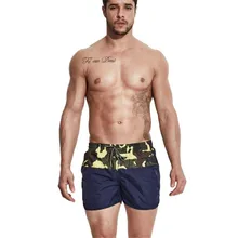 Мужские камуфляжные шорты в стиле пэчворк, мужские сексуальные дышащие легкие пляжные шорты, мужские быстросохнущие пляжные шорты