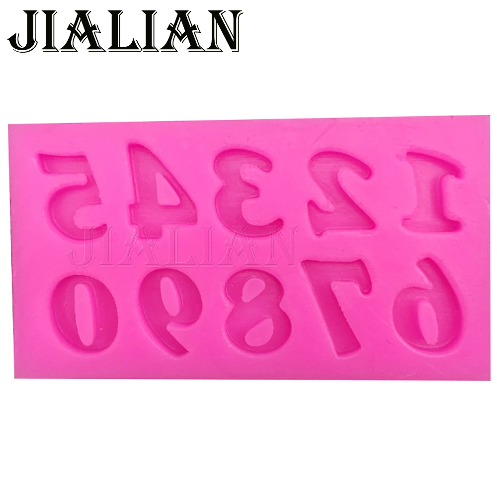 silicone mold resin clay numbers 0-9 mold decor for chocolate cake baking tools