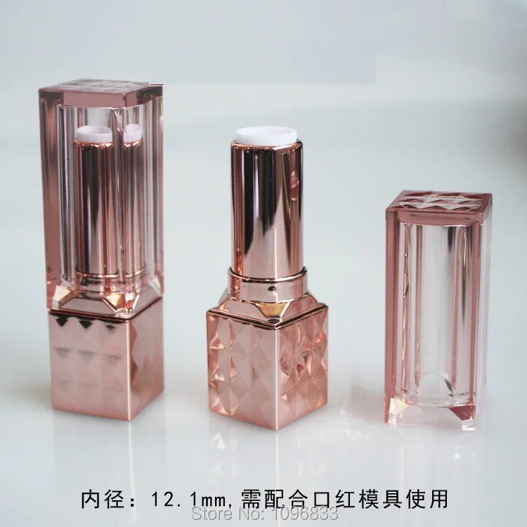 3.5G Lipstick Packaging Tube Rose Gold Color, Empty Square Lip Balm