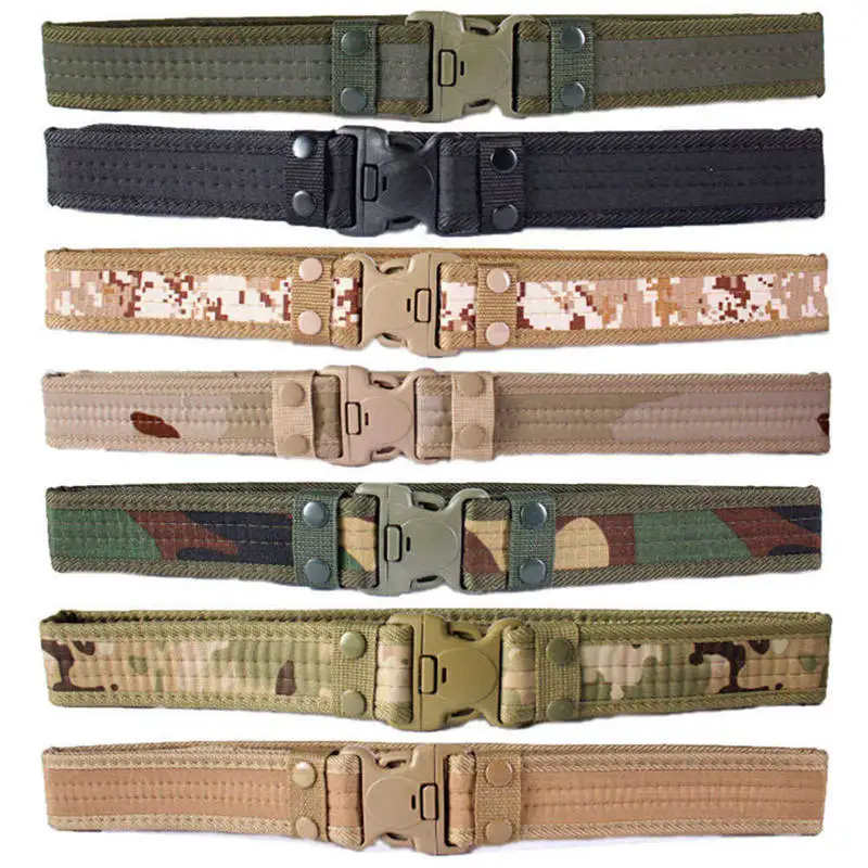 

Airsoft Military Tactical Belt Unisex Durable Canvas Material Hunting Outdoor Utility Adjustable Waistband 120CM