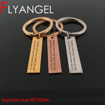 

FLYANGEL Fashion Stepmother Gifts Key Chain Engraved Keyring Bag Charm Today I Tell Your Dad I Do And I Promise You Forever Too