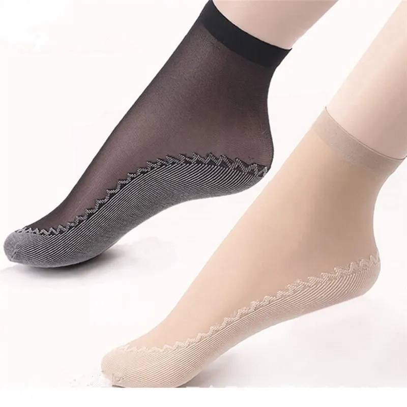 5 пар женских носков женские носки летние стильные тонкие прозрачные носки эластичные короткие износостойкие носки черного цвета