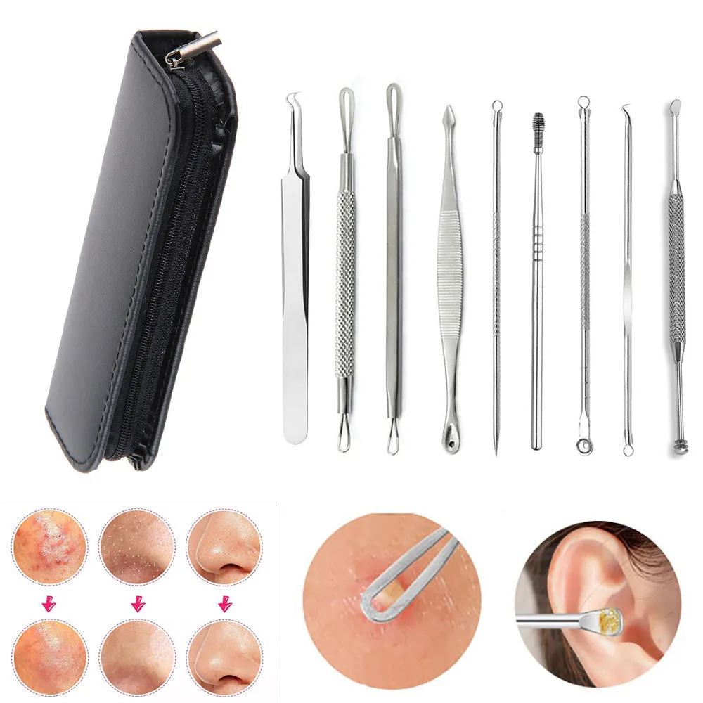 7 9 Stainless Steel Blackhead Remover Tool Kit Whitehead Pimple Spot