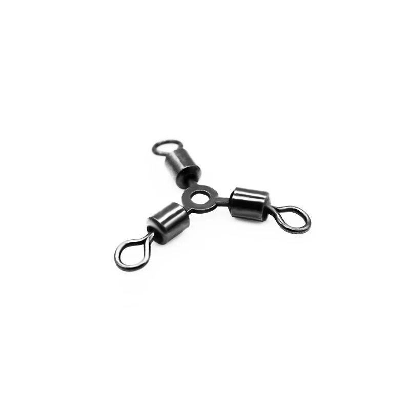 

Simpleyi 10pcs Fishing Swivel O-shape 3 Way Barrel Swivel Ring Fishhook Lure Line Connectors Cross-line Rolling Fishing Tackle