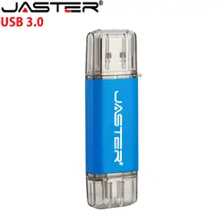 Оригинальный логотип Jaster Тип-C 3,0 USB флэш-накопитель флешки 16 ГБ, 32 ГБ, 64 ГБ Pen drive memory Stick для телефона android stick Micro
