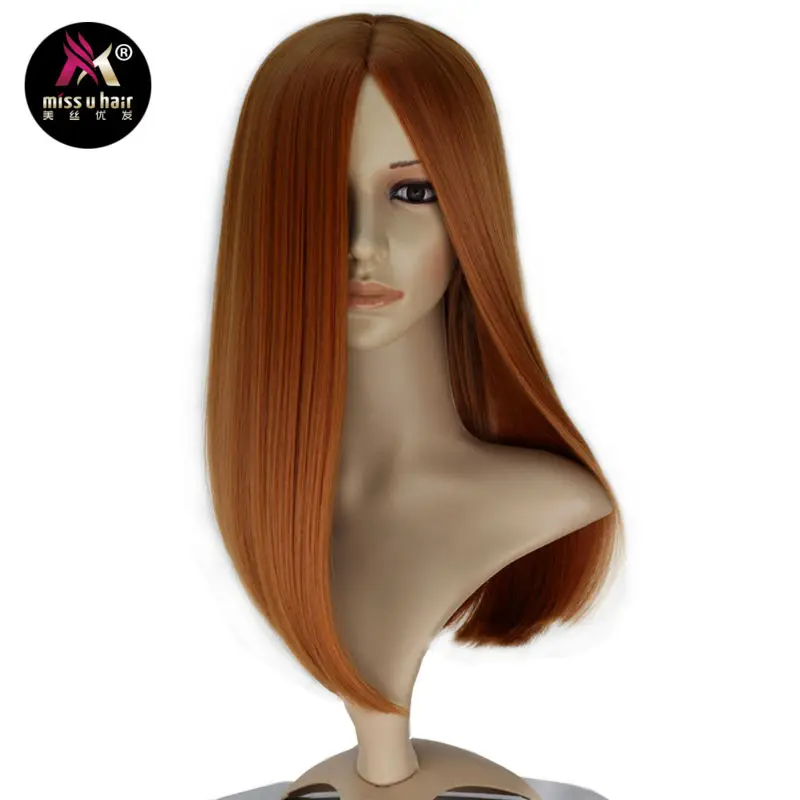 

Miss U Hair Women Long Straight Party Copper Brown Cosplay Costume Full Wig Halloween Hair