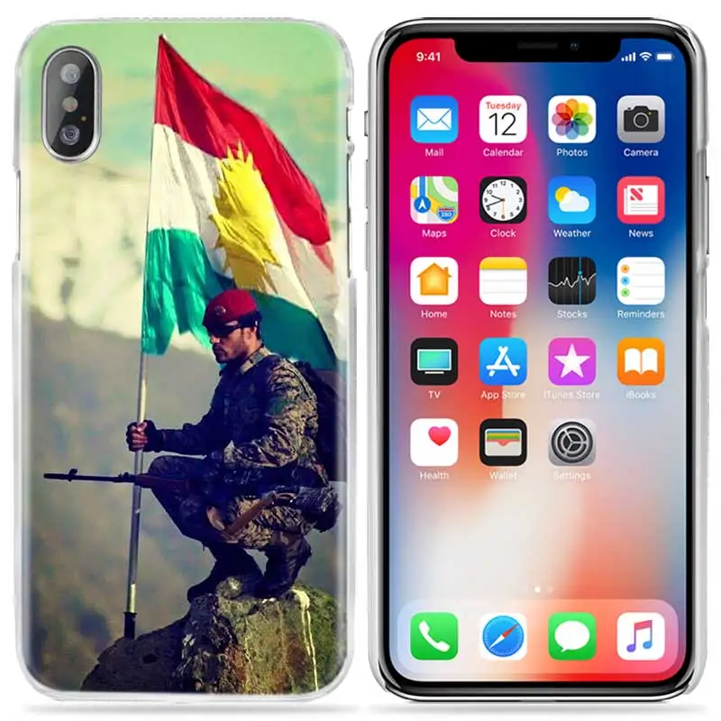 Чехол Kurdistan с флагом львом для iPhone XS Max XR X 10 7S 8 6 6S Plus 5S SE 5 4S 4 5C Прозрачный жесткий пластиковый чехол для телефона 11