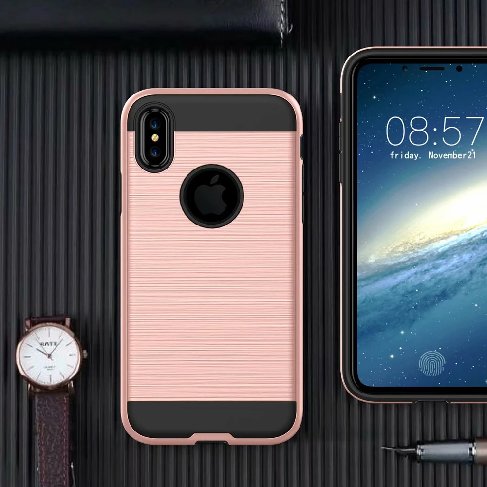 Гибридный прочный защитный чехол для Apple iPhone X XR XS Max противоударный 2 в 1 глянцевый