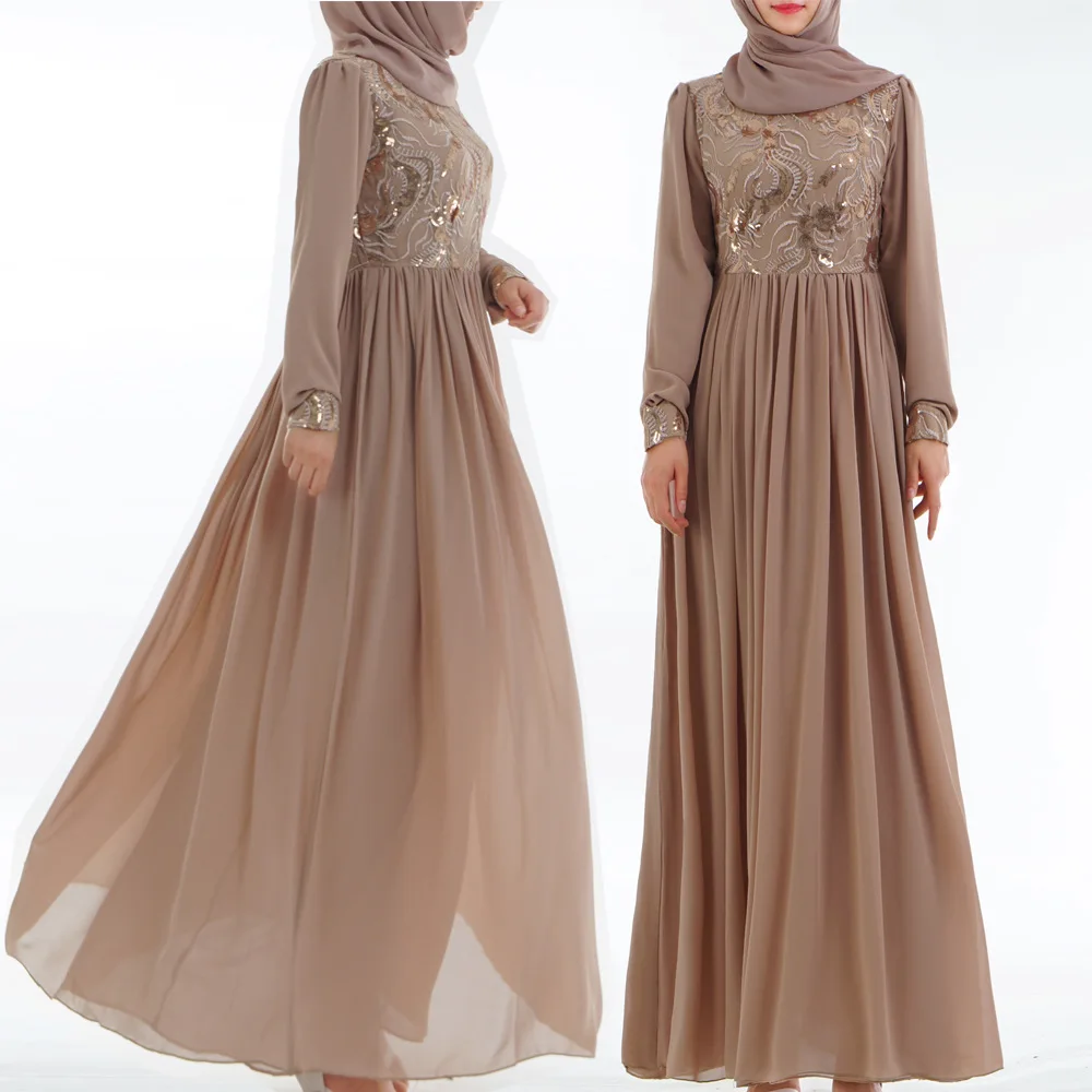 

Ramadan Abaya 2019 Muslim Dress Sequins Lace Saudi Arabia Long Dress Moroccan Kaftan Islam Chiffon Clothes Turkey Clothing Women