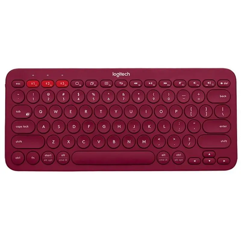 Многоуровневая беспроводная клавиатура с Bluetooth от logitech K380, ультра мини, бесшумная, для Mac, хромированная ОС, Windows, для iPhone, iPad, Android - Цвет: Красный