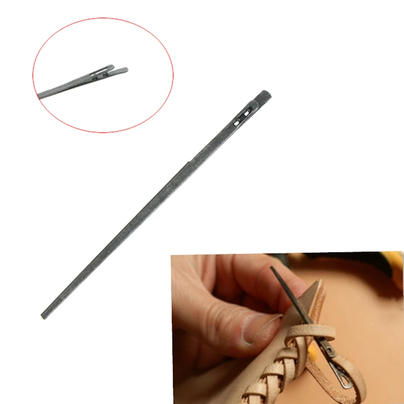 

New 1pcs DIY leather sewing craft tool leather knitting needle double hole leather rope lace needle