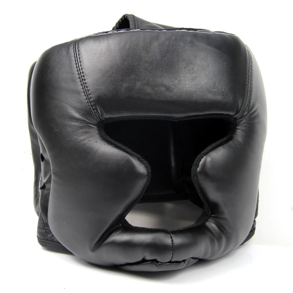 

PROMOTION!Black Good Headgear Head Guard Training Helmet Kick Boxing Protection Gear