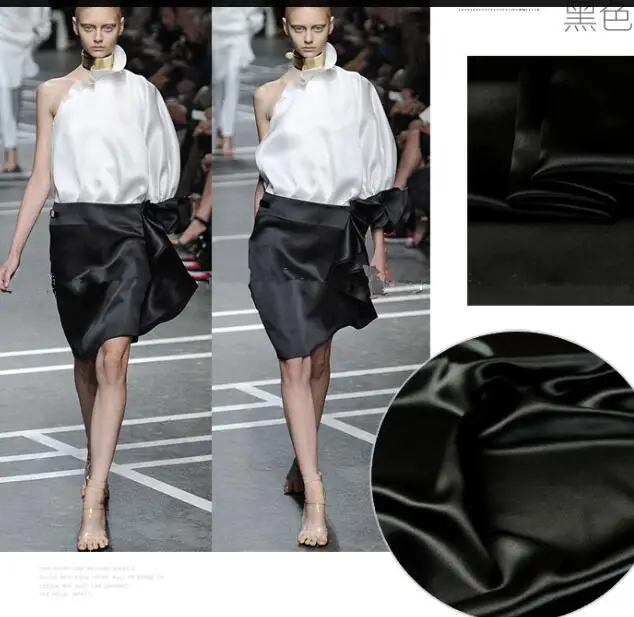 2018 Hedvábná saténová černá bunda kalhoty sukně Elastický segment Spací pytel s pokrývkou hlavy Celotělový materiál na ochranu životního prostředí