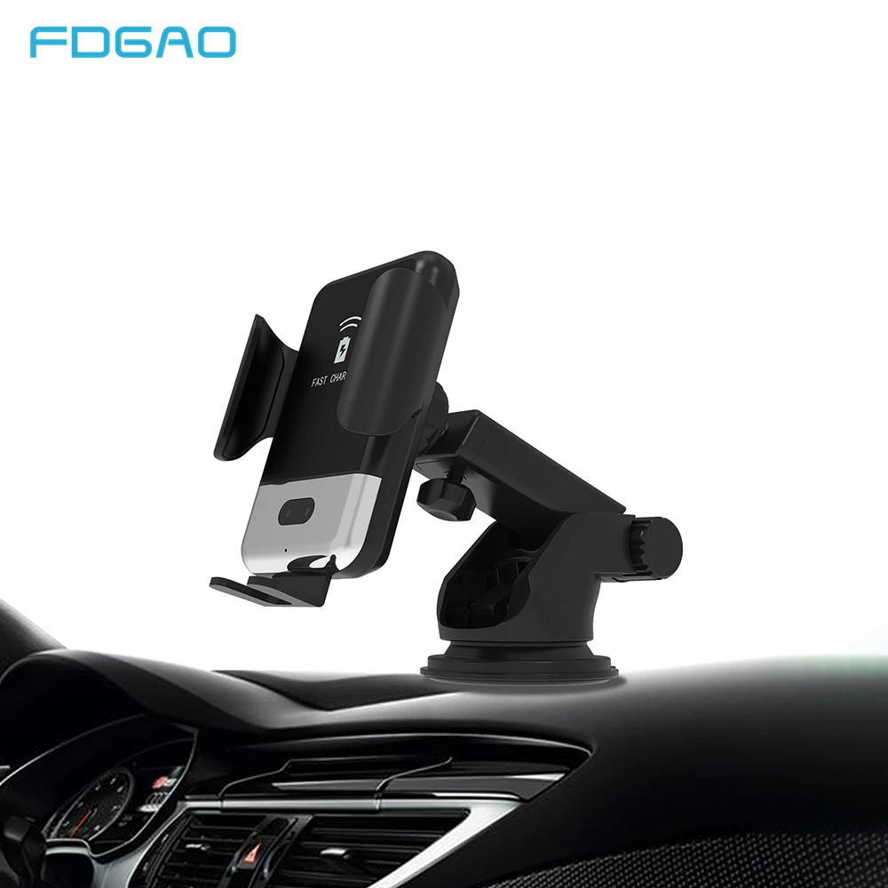 

FDGAO Wireless Car Charger Mount Auto Clamp 10W Qi Fast Charging Air Vent Phone Holder For iPhone Xs XR X 8 11 Samsung S10 S9 S8