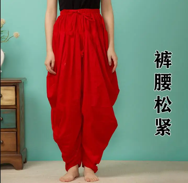 

8 Colors India Traditional Woman Cotton Pants Ethnic Style Spring Summer Loose Bottom Dance Pants