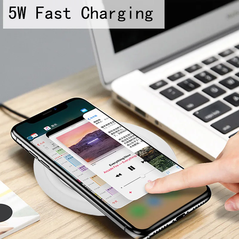 5W QI Wireless Charger For Iphone X 8 8Plus Qi Wirless Charging Pad For Samsung S6 S7 Edge S8 S9 Plus Fast Charge For Xiaomi