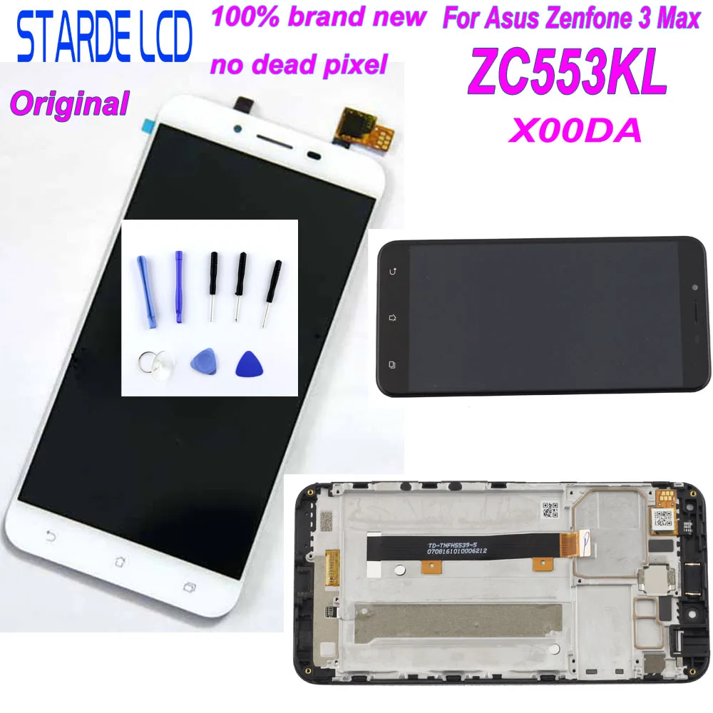 

Starde LCD for Asus ZenFone 3 Max ZC553KL X00DA LCD Display Touch Screen Digitizer Assembly with Frame and Free Tools