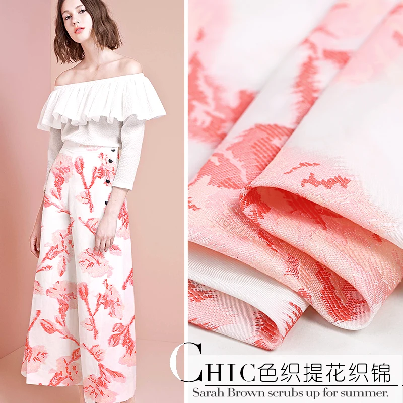 

Jacquard brocade fabric crisp dress cotton fabric fashion organza jacquard fabric wholesale polyester jacquard fabric cloth