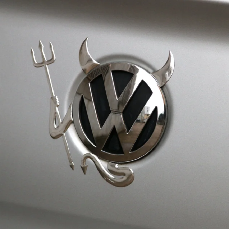 

CheMeiMei 3D Car Styling Universal Chrome Devil Angel Car Sticker for VW Volkswagen Car Accessories