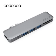 Dodocool 7 в 1 usb-хаб с двумя USB-C концентратор USB 3,0 концентратор 4K HD выход SD/TF кард-ридер type-C порт usb-хаб для MacBook Pro Galaxy S9