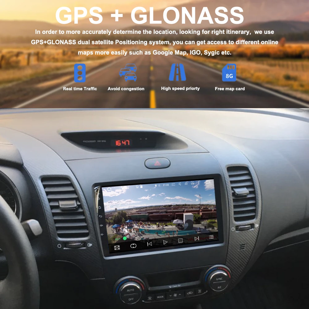 

Car din Android 9.0 GPS Navi For KIA Forte 2012 2013 2014 2015 2016 GPS Cerato K3 autoradio navigation multimedia 4Gb+32Gb RDS