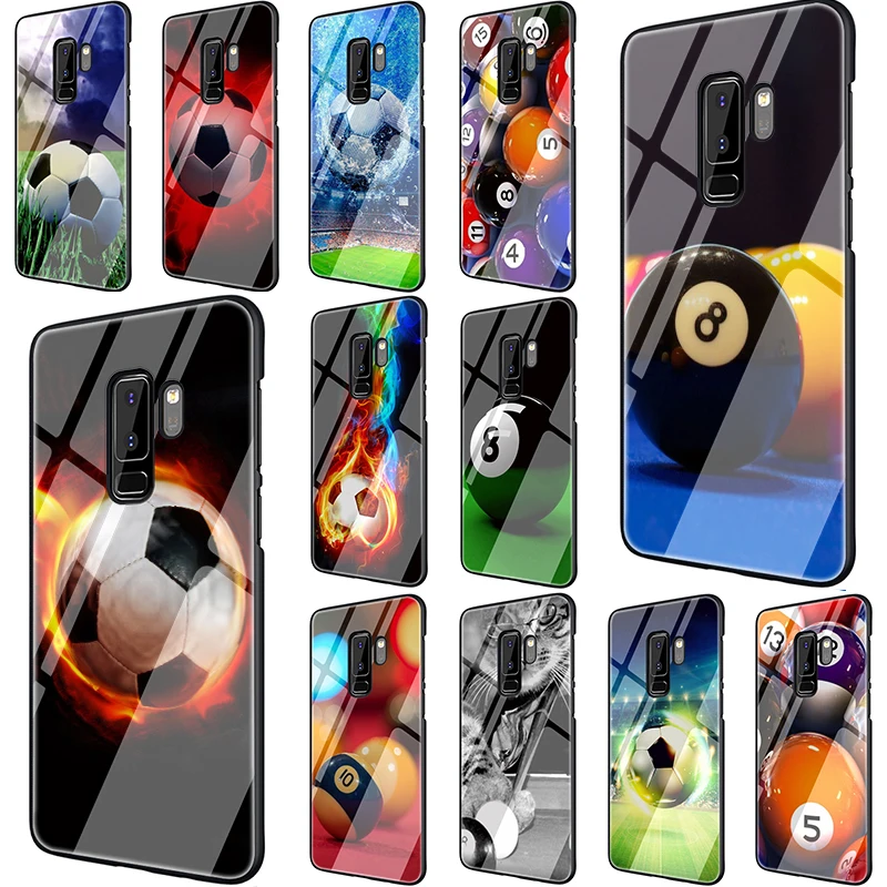 

Soccer billiard balls Tempered Glass phone case for Samsung S7 Edge S8 S9 S10 Plus Note 8 9 A10 20 30 40 50 60 70