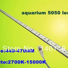 50 см 7,2 ватт 600mA DC12V smd 5050 с регулируемой яркостью жесткие светодиодные ленты для аквариума lights120 градусов угол луча 460nm 12000 K