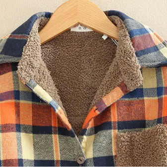 New Fleece Thick Warm Women's Plaid Shirt Female Long Sleeve Tops S-XXL Winter Button Casual Check Blouse Autumn Clothes T78401A Blouses