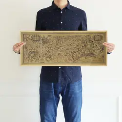 Карта волшебного мира Харри Поттер вокруг большой бумага для постера 71*26,5 см Классический плакат Винтаж Ретро бумажные ремесла