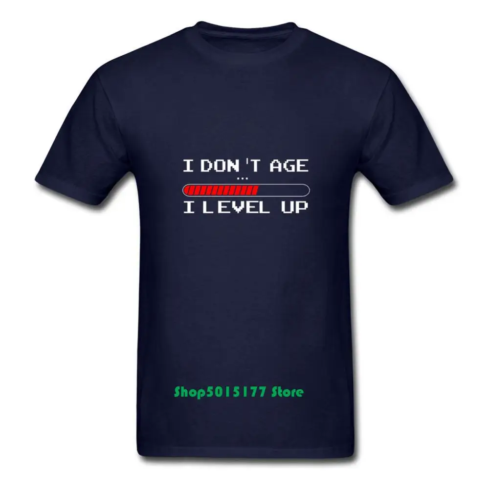 Мужская футболка в стиле ретро I Don't Age Level Up хлопковая Футболка с круглым вырезом