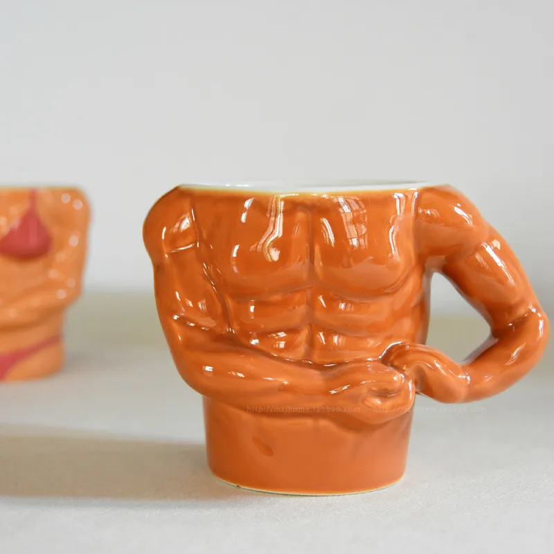 Креативная керамическая индивидуальная чашка с мускулами Бодибилдинг круглая кружка кофейная чашка молочная чашка для завтрака идея юбилей подарки для мужей
