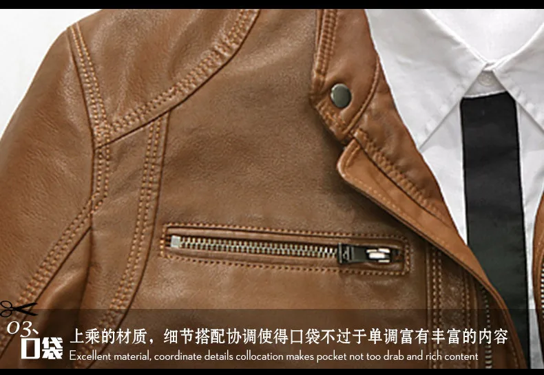 ZHAN DI JI PU Брендовая одежда мужская куртка из искусственной кожи плюс размер 3XL весенне-осеннее кожаное пальто 160