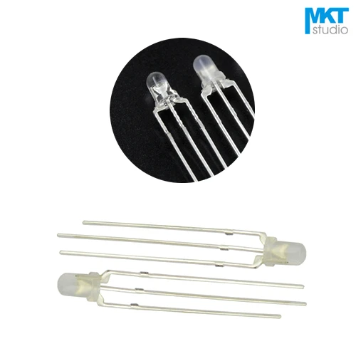 10pc 3mm Bi-Color Bi-Polar Common Cathode Yellow//Blue Led for 3v//6v//9v//12v //24v