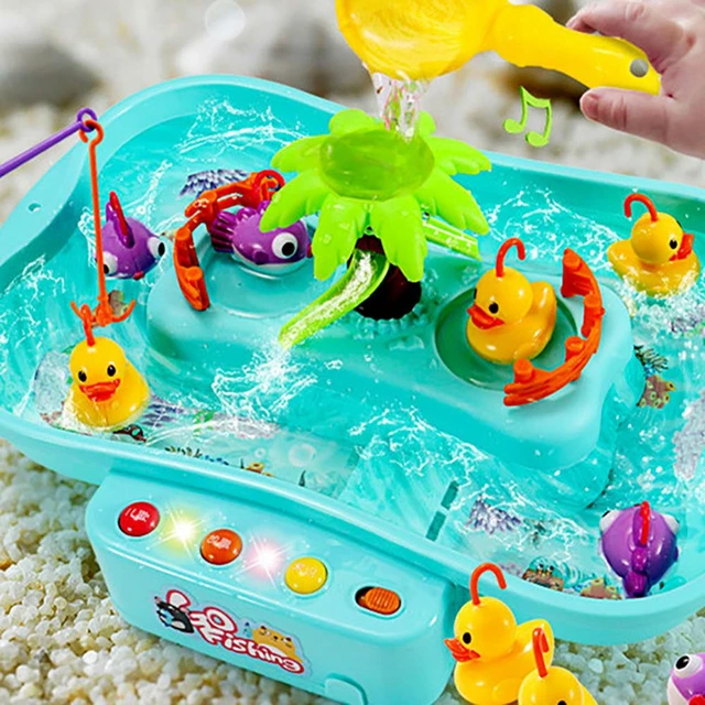 Children's Magnetic Fishing Toy Fishing Platform Water Play Game Music  Electric Circulation Fishing Duck Games for