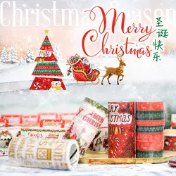 2017 г. Ограниченная серия Рождественский подарок коробка васи ленты Санта Клаус Decoe клейкой ленты 6 видов конструкций подарочная упаковка