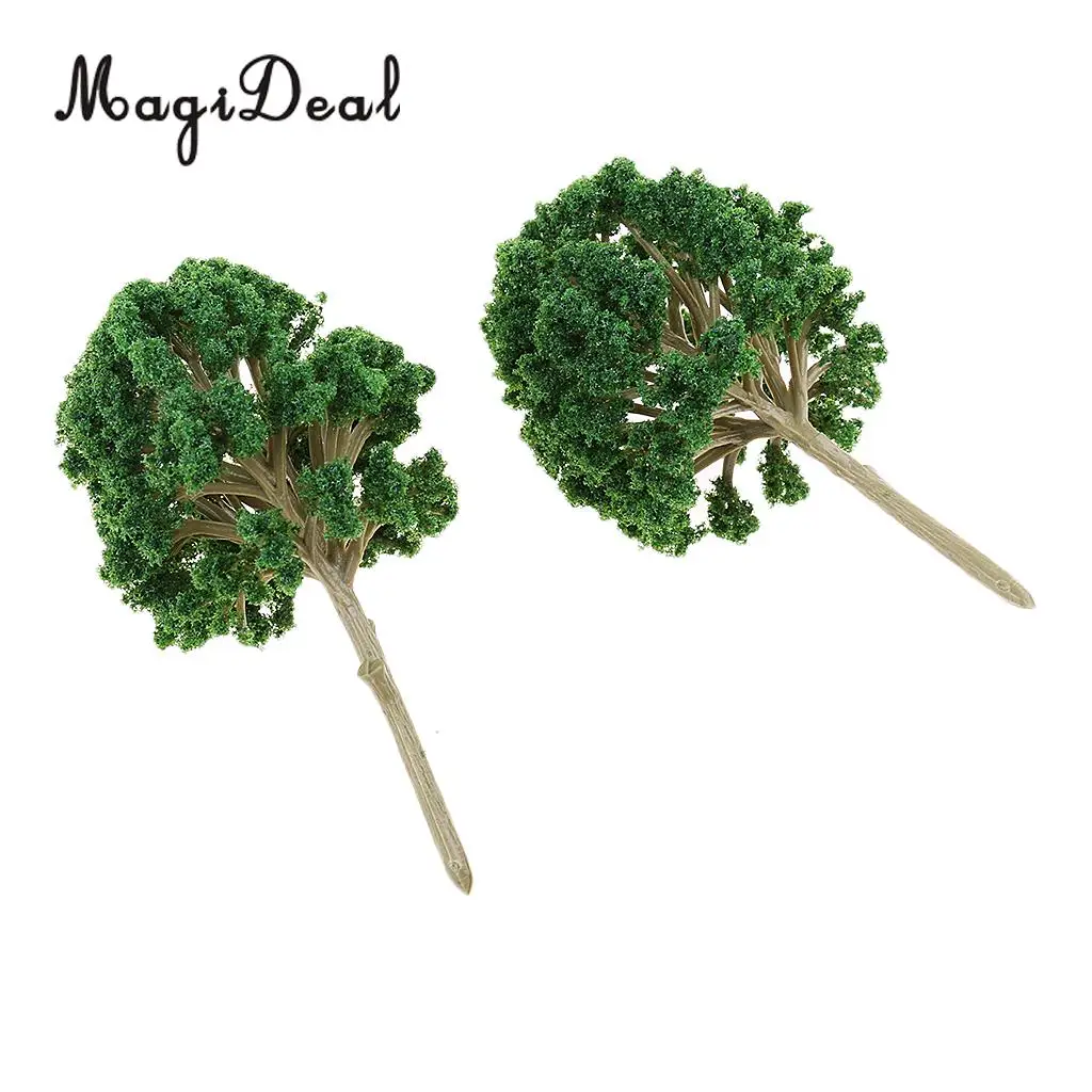 MagiDeal 10Pcs Sand Table Model Building Scale Tree Plant Miniature for Tailway Tailroad Train Track Park Garden Scenery Toys