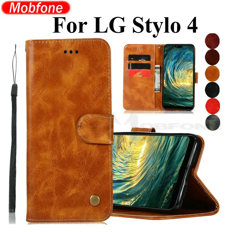 Luxury Vintage Retro Wallet Leather Case For LG Stylo 4 Book Design Flip Cover Phone Fundas Bags | Мобильные телефоны и