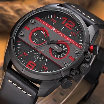 

CURREN Watches Men Top Luxury Brand Army Military Sports Leather Watch Man Waterproof Quartz Male Clock Relogio Masculino