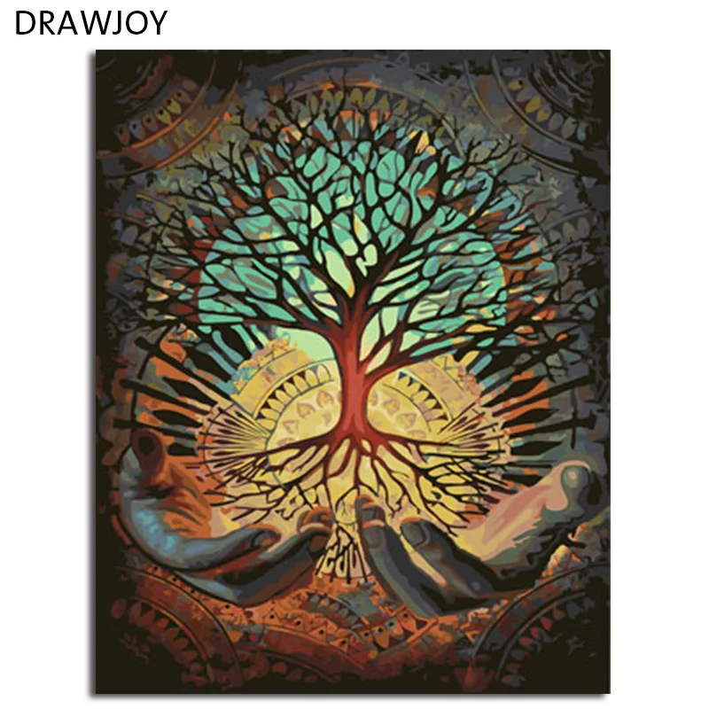 

DRAWJOY Framed Landscape DIY Painting By Numbers Painting & Calligraphy DIY Digital Oi Painting By Numbers Home Decor