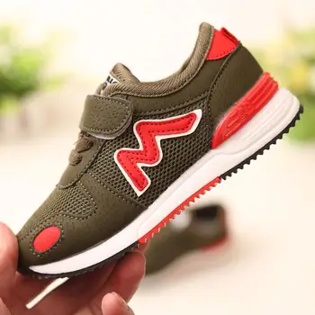 

Boys Girls Mesh Breathable Sneaker Spring Autumn Fashion Cute M Letter Pattern Kids Casual Shoes Korean Children Shoes bj17107