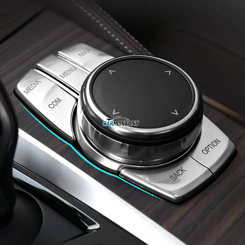 

For BMW 5 Series G30 G31 X3 G01 2018+ Engine Start Stop Brake Cover Multimedia Knob Button Trim Stickers Accessories Car Styling