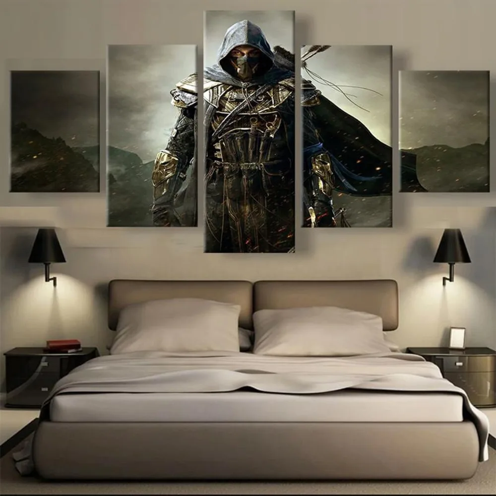 

5 Piece HD Printed Elder Scrolls Game Modern Decorative Paintings on Canvas Wall Art for Home Decorations Wall Decor Artwork